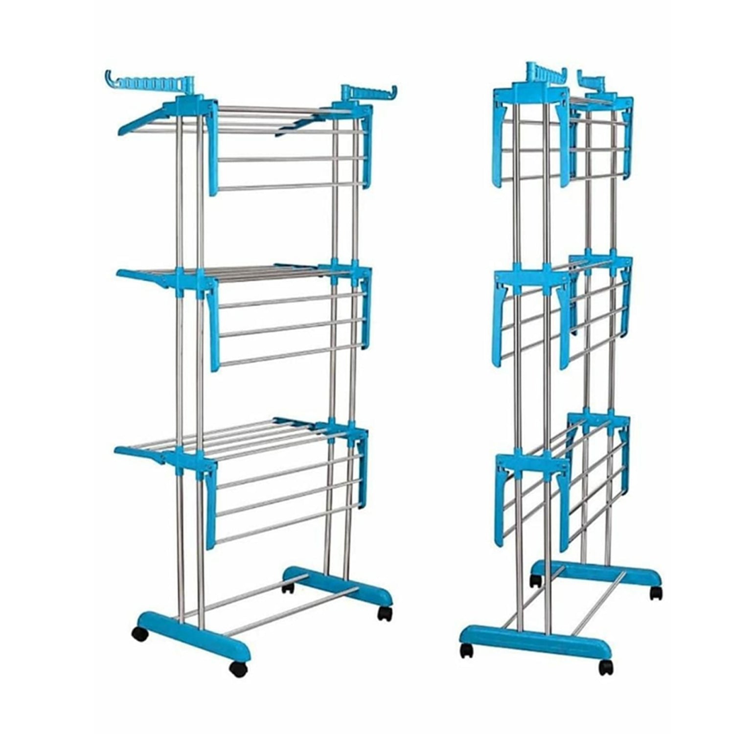 4685A 3 Layer Stainless steel Cloths Rack For Holding And Hanging Wet Cloths And Items In Various Types Of Places. DeoDap 4685A 3 Layer Stainless steel Cloths Rack For Holding And Hanging Wet Cloths And Items In Various Types Of Places. DeoDap
